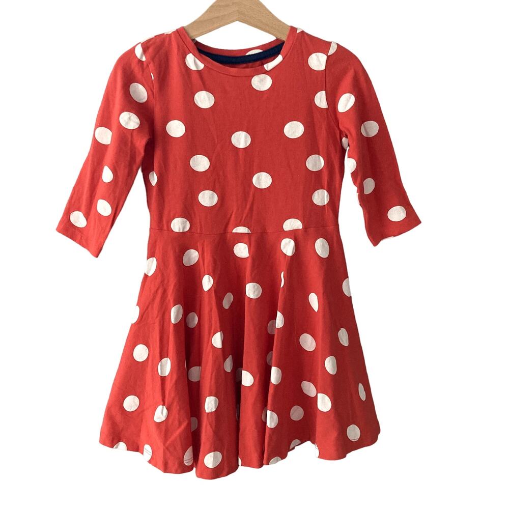 Mini Boden Polka Dot Skater Twirl Dress - Red White - 4-5Y